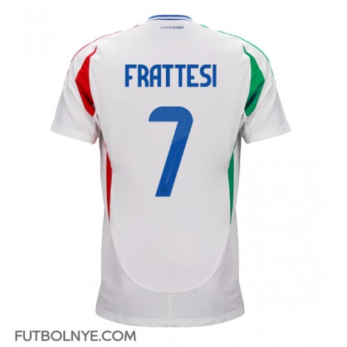 Camiseta Italia Davide Frattesi #7 Visitante Equipación Eurocopa 2024 manga corta